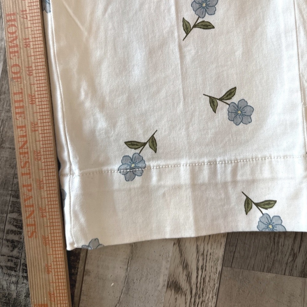 New Bagatelle Collection Floral Pants 8 Ivory Cottagecore Shabby Chic Cropped - Picture 7 of 10